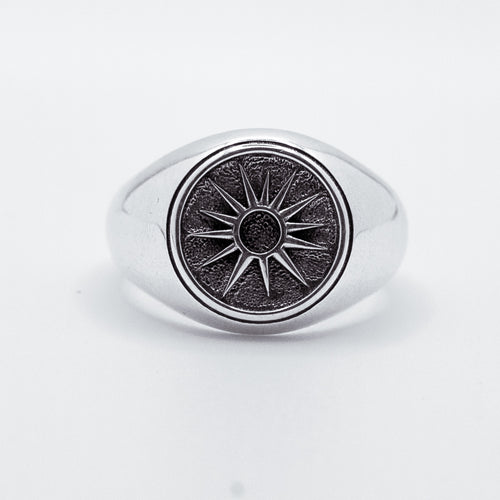 Anillo de plata 925 para hombre y mujer Star con estrella grabada, BOASI