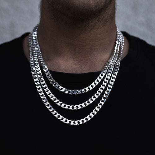 Cadena de plata para hombre cubana grumeta 6,5 mm, plata italiana 925 BOASI