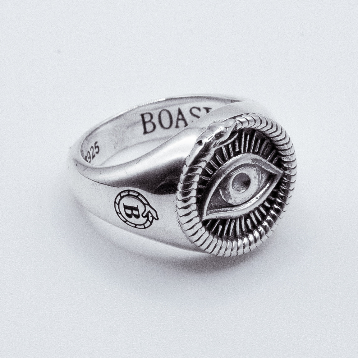 Anillo de plata 925 para hombre y mujer Snake con ouroboros, BOASI
